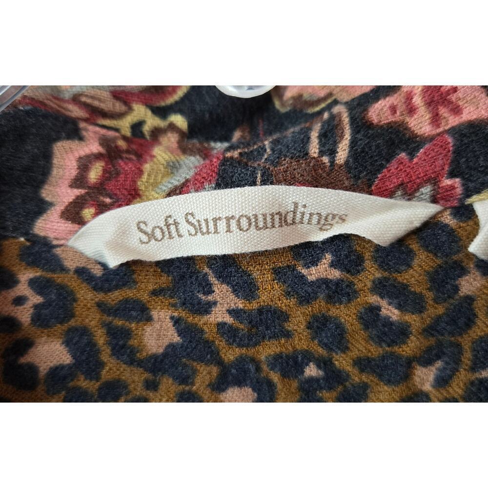 Soft Surroundings small boho animal print, floral, plaid button up blouse. - Picture 8 of 9